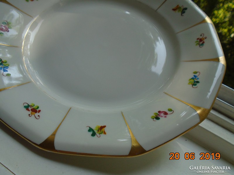 Altwien karlsbad biedermeier hand painted 12 square plates with colorful small Meissen flowers