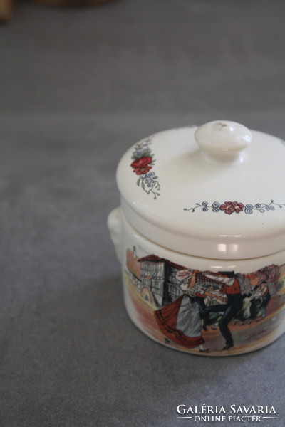 French Obernai Sarreguemines- lidded container