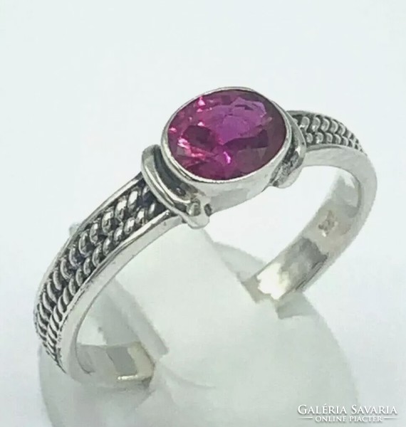 Ruby stone/sterling silver ring, 925 - new