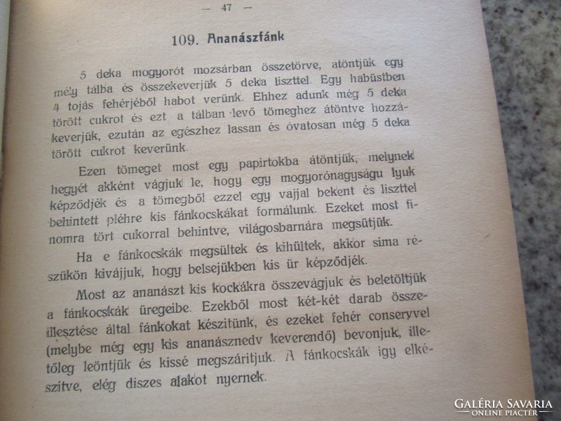 SZAKÁCSKÖNYV Hegyesi József : A legújabb házi cukrászat kézikönyve 1920 CUKRÁSZ