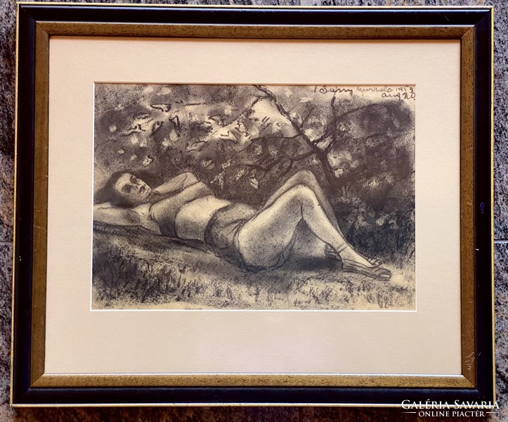 Sassy Attila (1880-1967) szénrajz