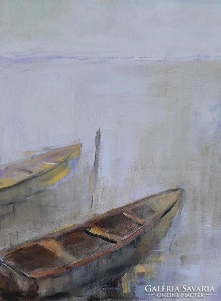 Boats in morning steam - k. Branch of Balogh