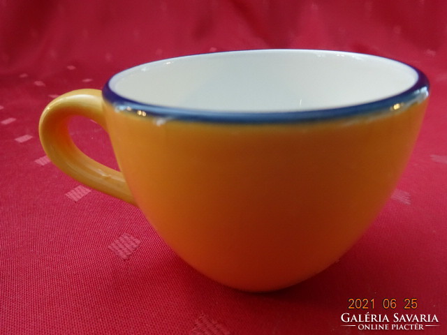 Italian porcelain yellow coffee cup, diameter 6.5 cm. Jokai.