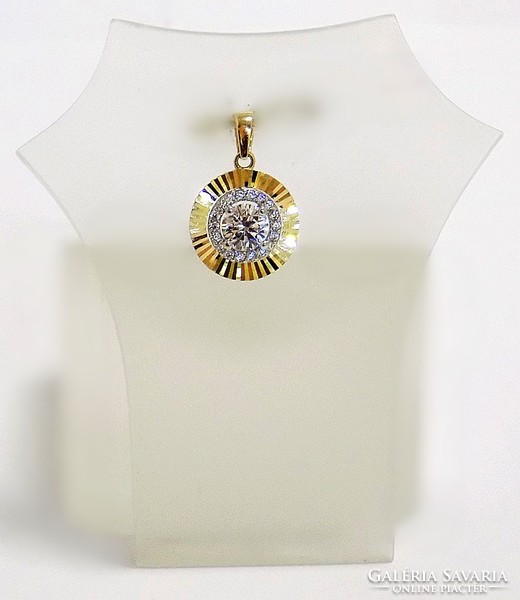 Gold pendant with stones (zal-au99400)