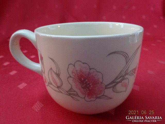 English porcelain thick-walled teacup with pink flowers. He has!