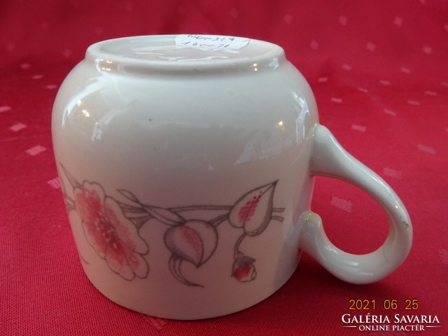 English porcelain thick-walled teacup with pink flowers. He has!