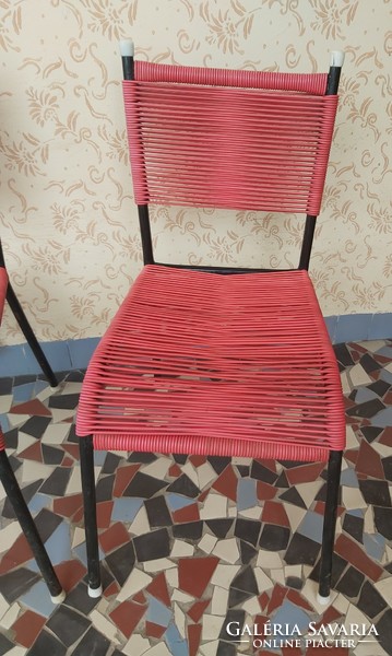 Retro drótos fonott székek szék nosztalgia darabok , Egyben eladók ,Midcentury