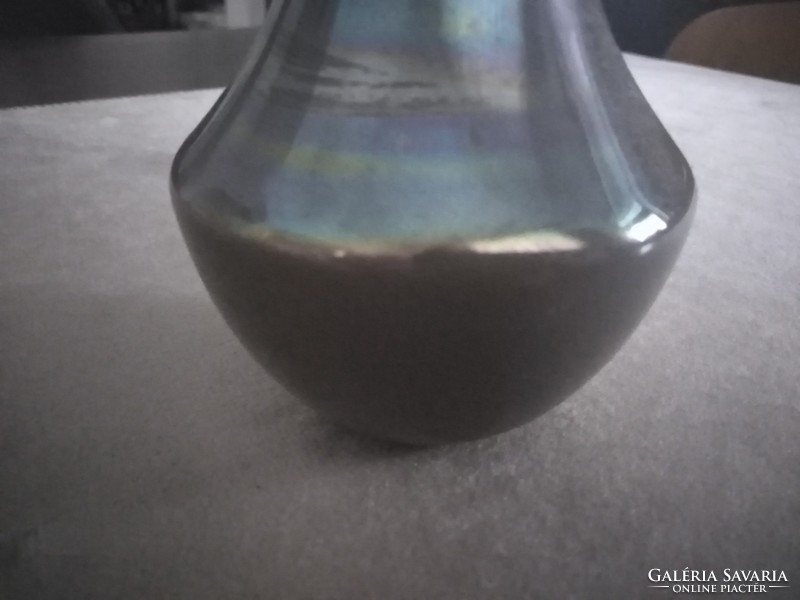 Agyagbarna szín, irizáló mázas kőporcelán váza