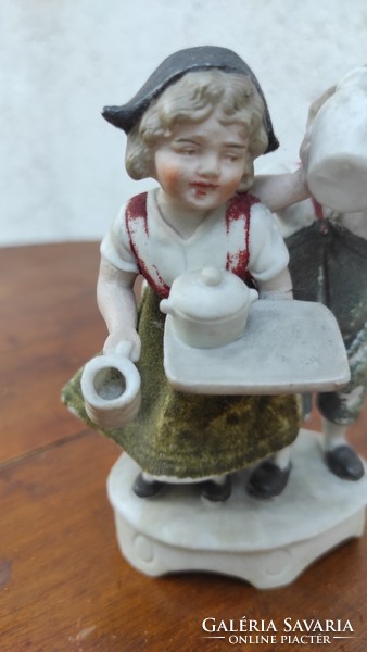 Antik porcelán gyerekek,mint a porcelán baba, biszkvit porcelán, Videó is!