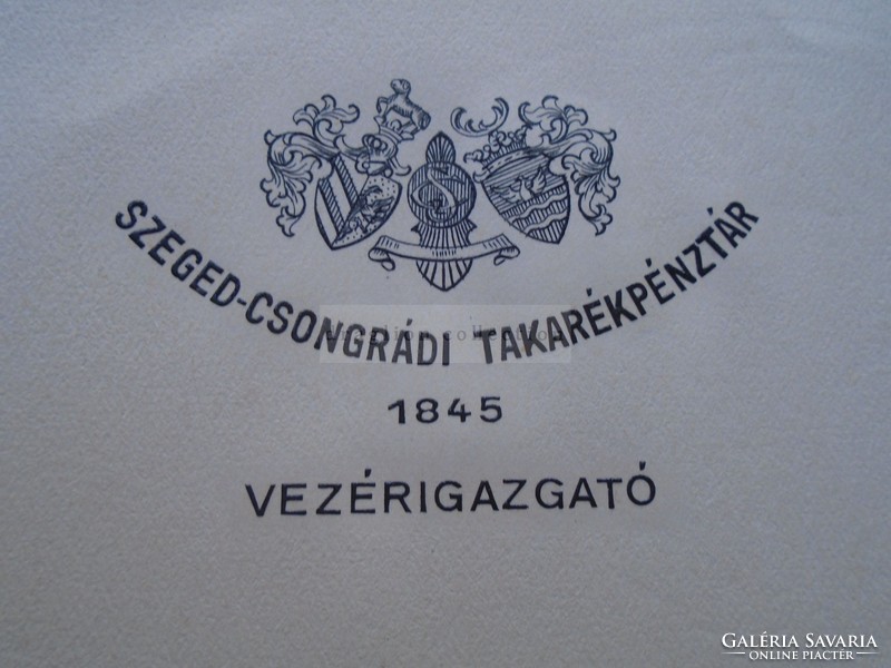 G2021.15 Szeged-Csongrádi Takarékpénztár  vezérigazgatójának   levele  1935 Kozma Ferenc