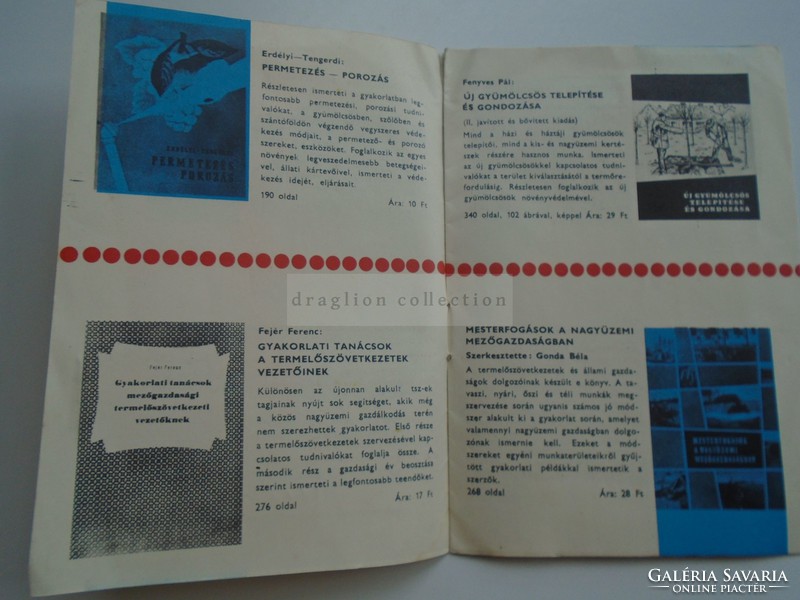 G2021.70 A TSZ gazdálkodás hasznos könyvei -reklámanyag postázva SZEGED BÉLMEGYER 1960