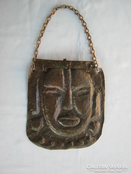 Retro craftsman copper or bronze wall decoration mask