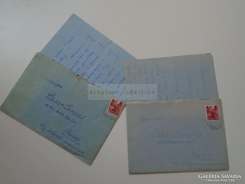 G2021.135 Lázár Lóránd 24/2 felderítő lovasszázad  KASSA  2 db levél 1944 (Lázár Gida színművész)