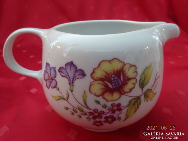 Lowland porcelain spout with yellow and purple flowers. He has!