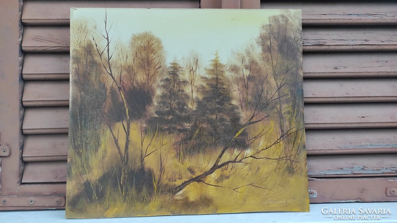 Feriencsik Àrpàd alkotás festmény, modern, festmény, Zsűrizett,az erdő sűrűjében,a mű címe