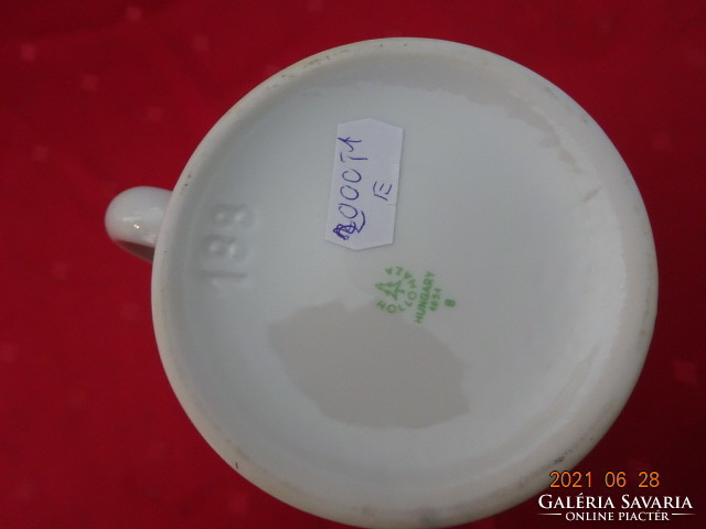 Hollóháza porcelain beer mug, with a folk motif, marked 188, height 14 cm. He has! Jokai