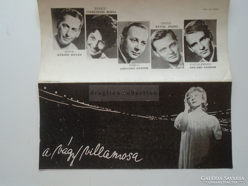 G2021.111 VESZPRÉM Petőfi Színház -Tennessee Williams A Vágy villamosa  1960k   leporelló