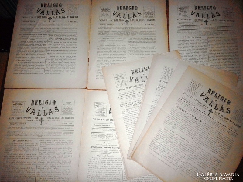 FELVÁGATLAN, RITKA 1897 Religio, katolikus egyházi, irodalmi folyóirat, 12 lapszám 1897-ből