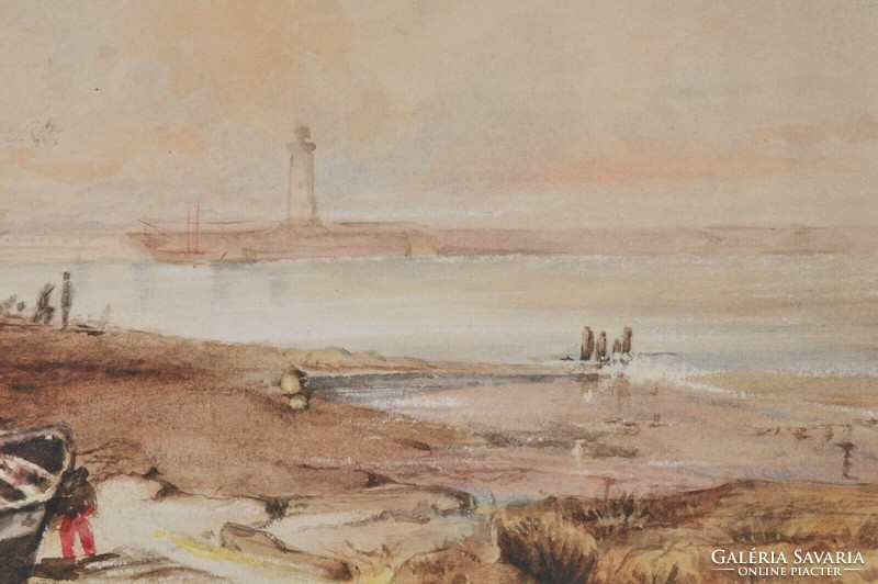 Eduard Hildebrandt (1817 / 18-1869) : Kikötői kilátás