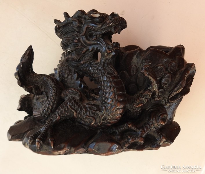 Dragon with holder - oriental sculpture - centerpiece
