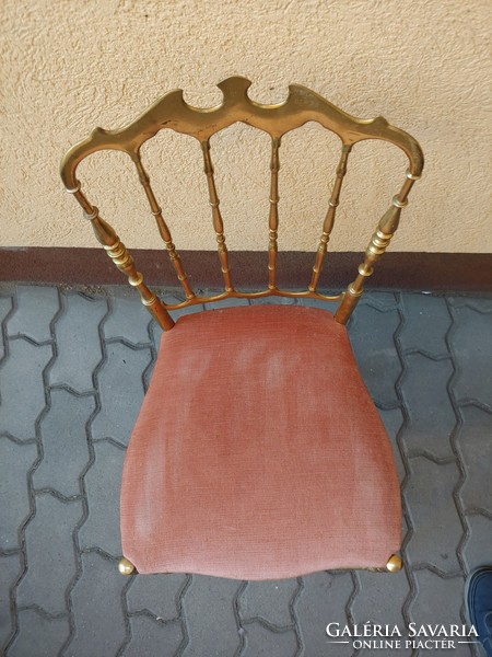 Baroque brass dressing table chair - to be repaired at the joints - chippendale chair
