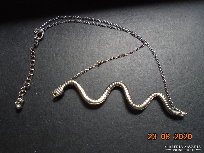 Silver-plated figural snake necklaces