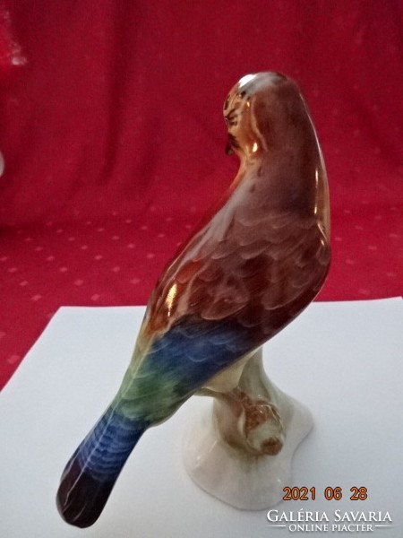 Bodrogkeresztúri porcelán figura, színes farkú madár.  Magassága 18 cm. Vanneki!