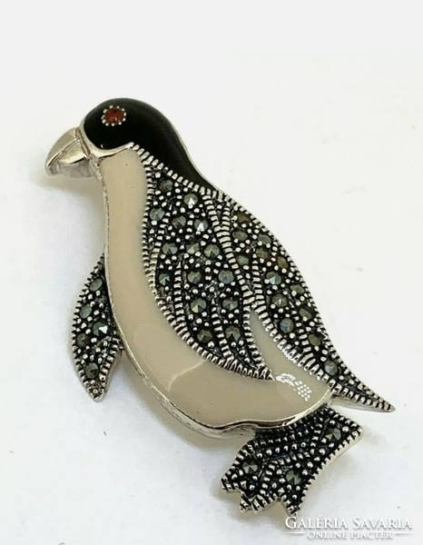 Édes sterling ezüst pingvines  medál/ bross  925  - új