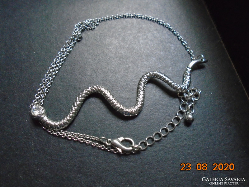 Silver-plated figural snake necklaces