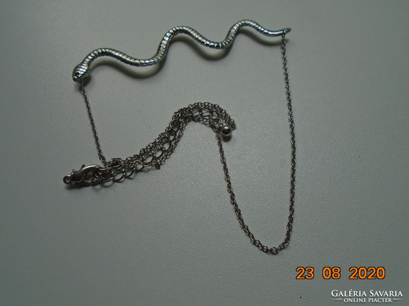 Silver-plated figural snake necklaces