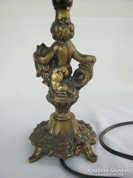 Copper lamp fixture putto