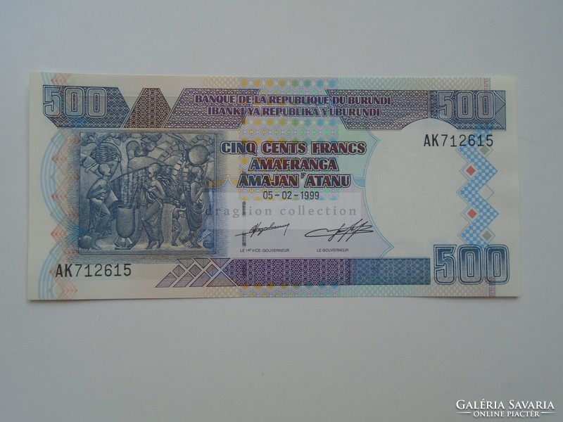 G21.1  Bankjegy   BURUNDI 500 Frank 1999 (!)  régebbi UNC