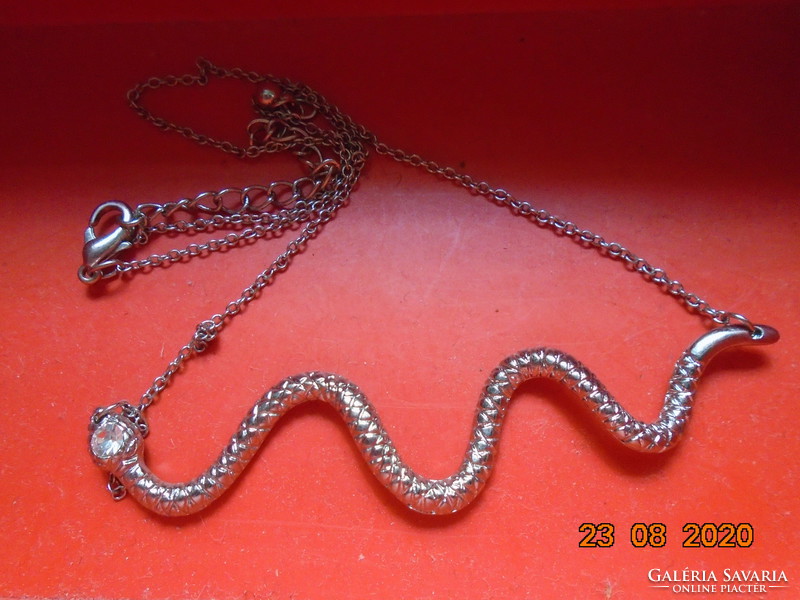 Ezüstözött figurális kígyó nyakék