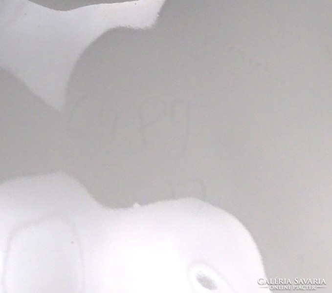 1D648 Hófehér nagyméretű griffmadaras Herendi porcelán díszváza 35 cm
