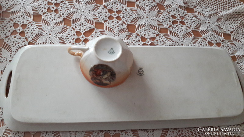 Czech, antique porcelain offering, gift with coffee cup, union