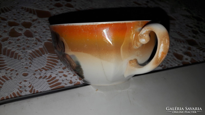 Cseh, antik porcelán kínáló, ajándék kávés csészével, Union