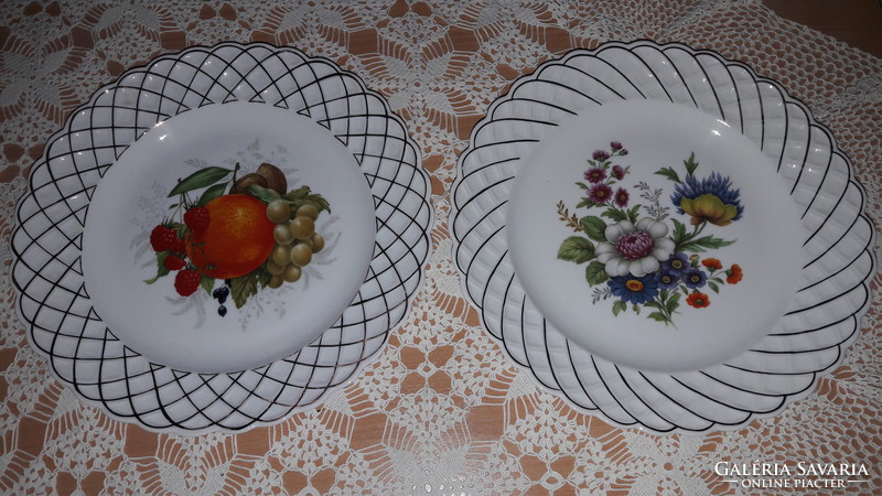 Gyümölcsös, gyönyörű porcelán tányér, 2db