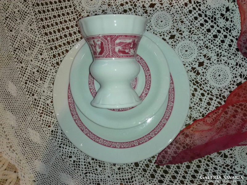 Reggeliző, teázó porcelán  készlet, 18db.