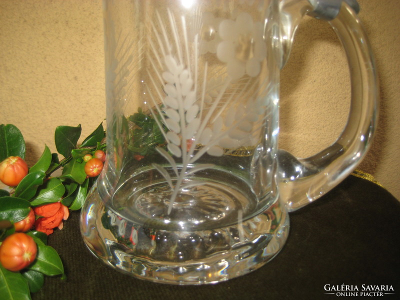 Beer mug tin set, polished glass 18 cm