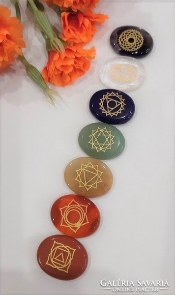 Quality colorful chakra symbol line real term. On minerals