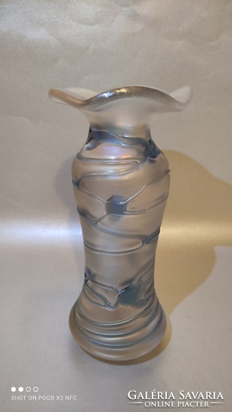 MOST! Ferdinand von Poschinger irizáló üveg váza Eduard Georg Benedikt