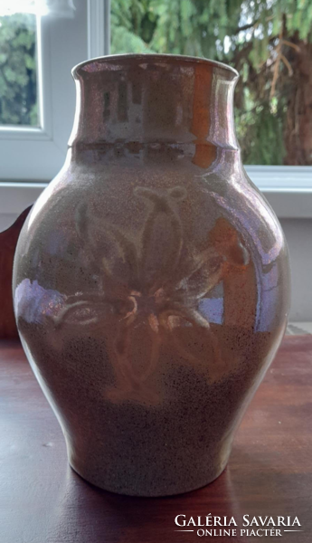 Retro kerámia váza irizáló mázzal