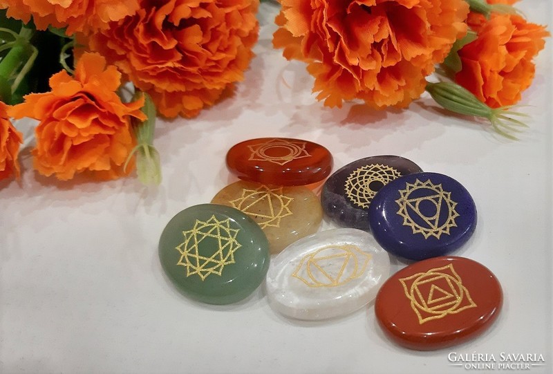 Quality colorful chakra symbol line real term. On minerals