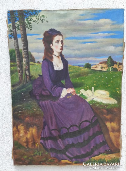 Woman in purple! A painting is not a print! Processing of the famous painting by Pál Szinyei Merse! With good colors,