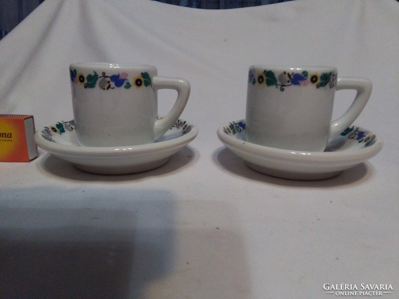 Antik csehszlovák Epiag porcelán kávés szett párban - vastag falú, masszív darabok