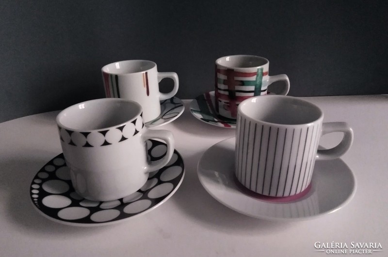 4x Graf von Hennenerg/Pfister kortárs tervezői/design modern  kávés csésze szett