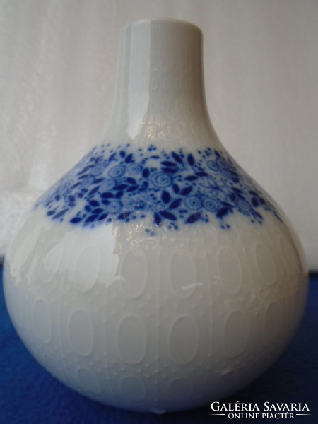 Rosenthal Wiinblad Studio Fehér kék magában mintás Porcelán ,Váza 12 cm