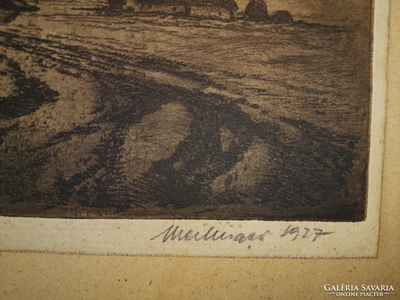 Meilinger Dezső: Alföld rézkarc 1927