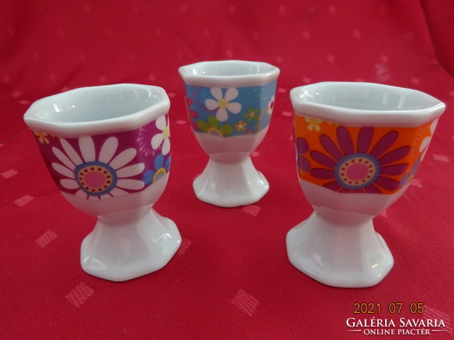 German porcelain, spring flower egg holder, three pieces, height 6.5 cm. He has!