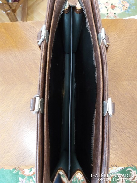 Faux leather briefcase